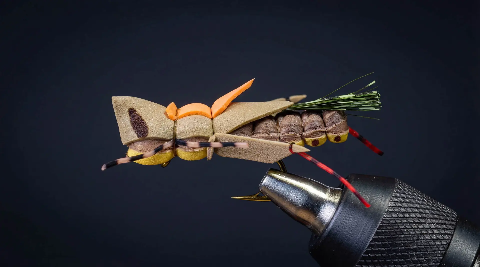 Bakko's Phat Azz Hopper fly pattern - imitates Grasshoppers, Terrestrials tied for Trout