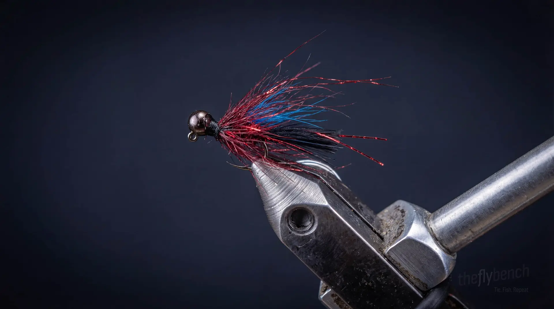 Mini CD Euro Jig Leech fly pattern - imitates Leeches tied for Trout