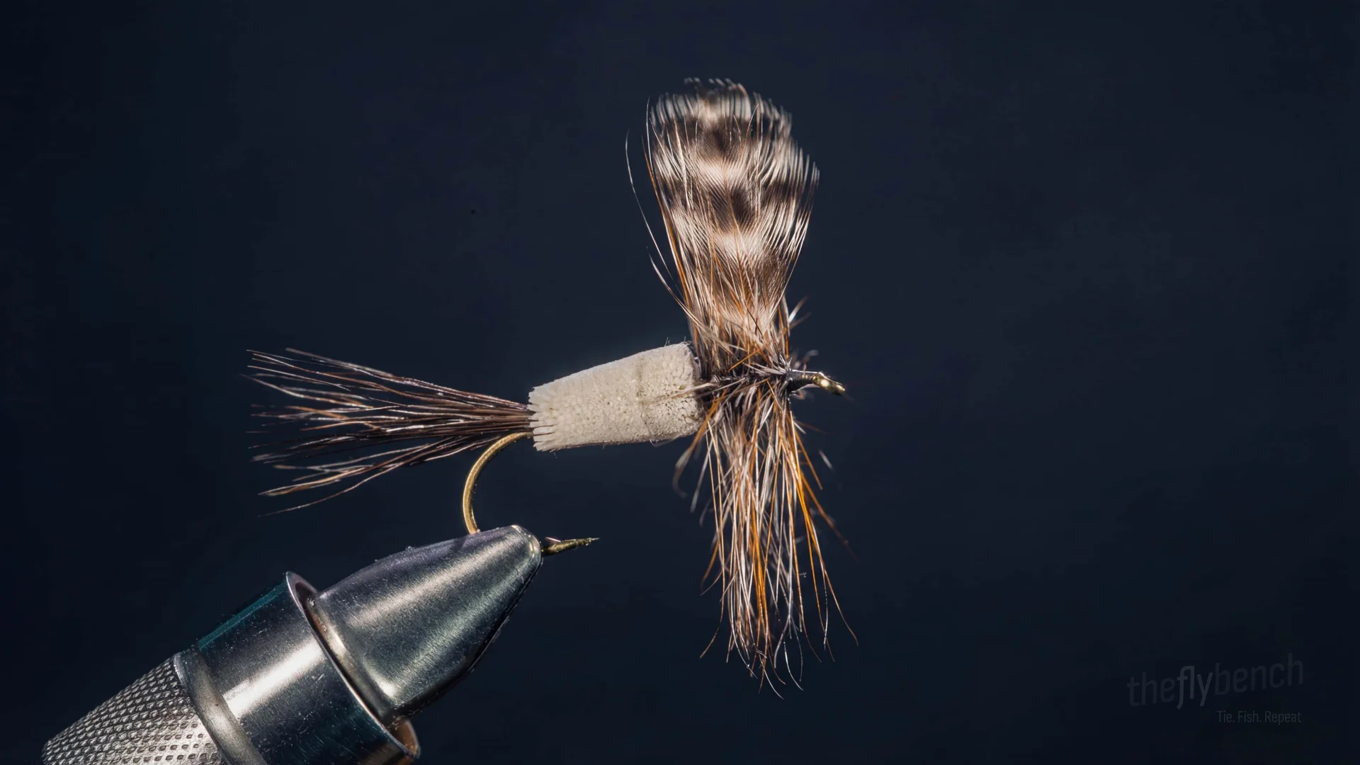Adams Irresistible fly pattern - imitates Mayflies tied for Trout