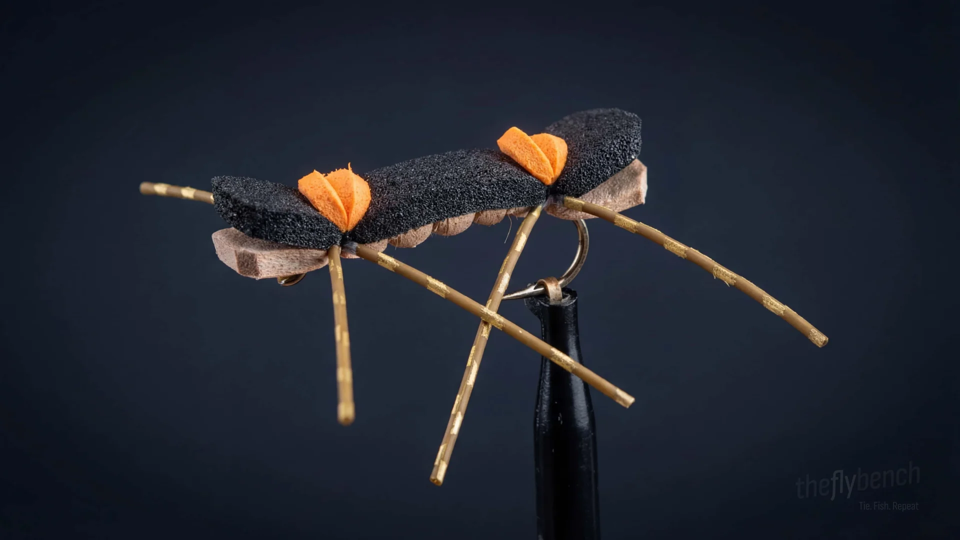 Chernobyl Ant fly pattern - imitates Grasshoppers, Stoneflies tied for Trout, Bass