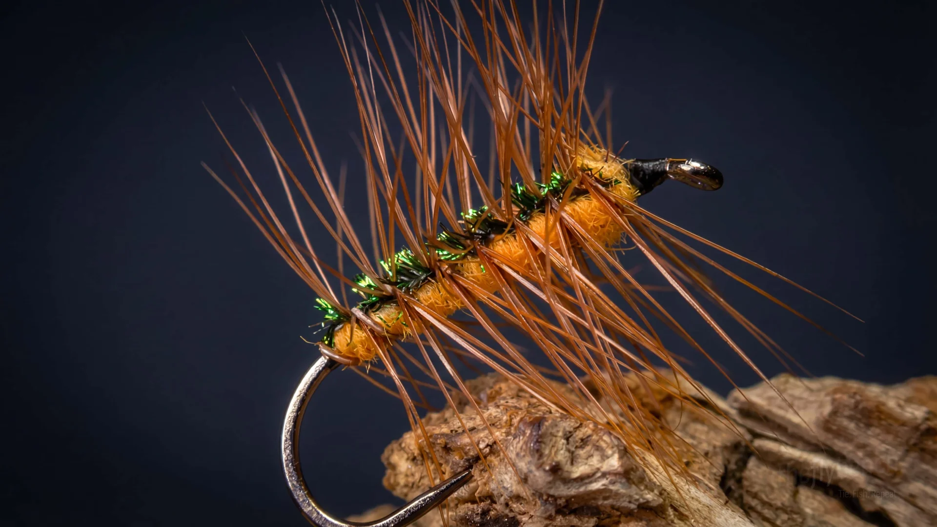 Crackleback fly pattern - imitates Caddis, Mayflies tied for Trout