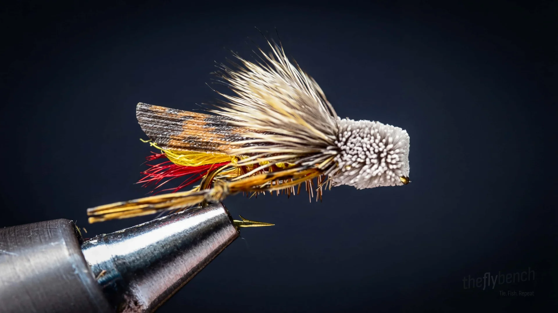 Dave's Hopper fly pattern - imitates Grasshoppers tied for Trout