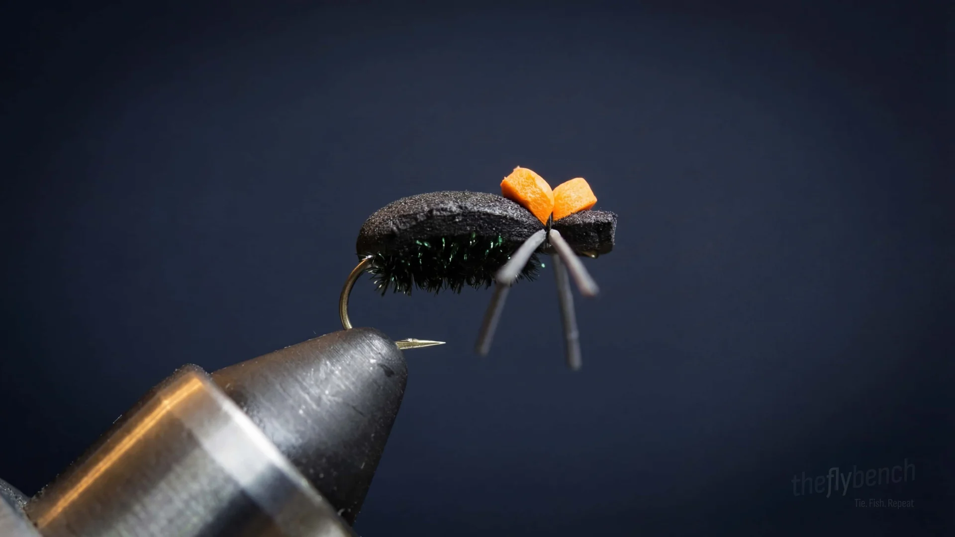 Foam Beetle fly pattern - imitates Beetles tied for Trout