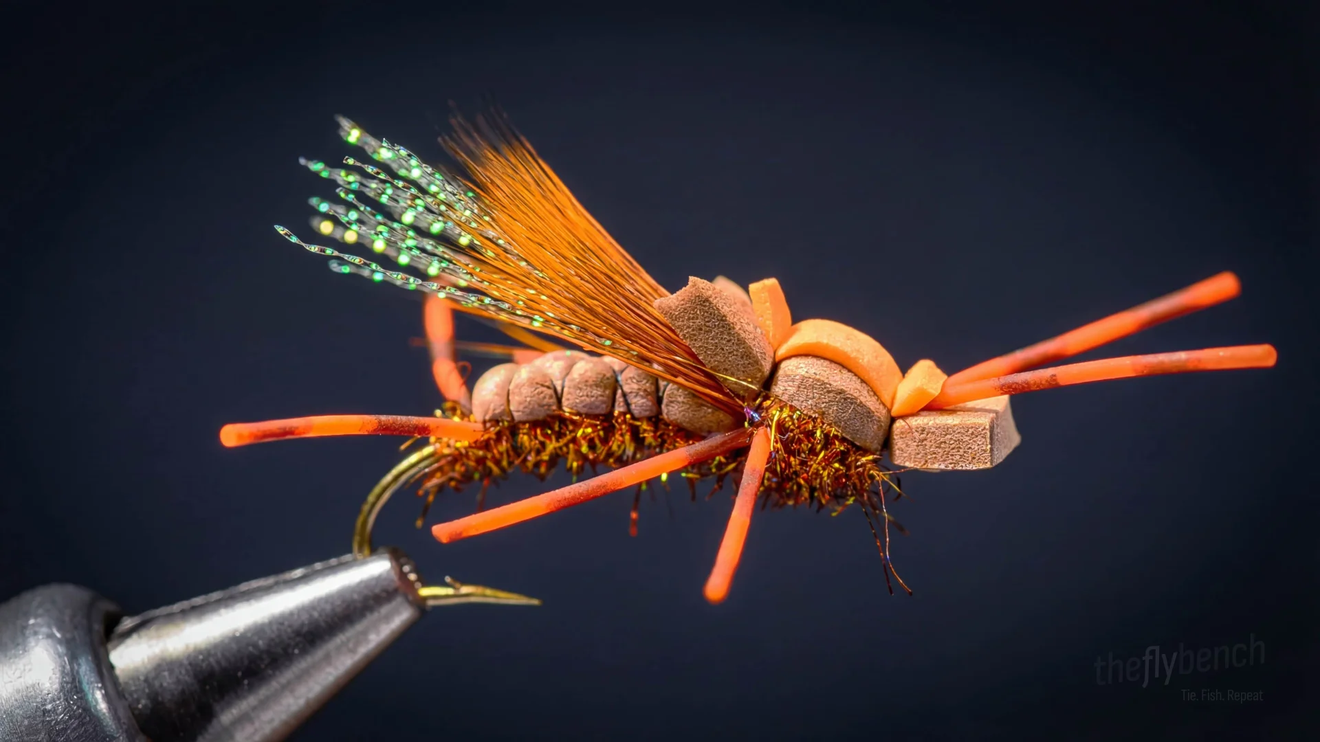 Grillos's Low Rider fly pattern - imitates Stoneflies, Golden Stones tied for Trout