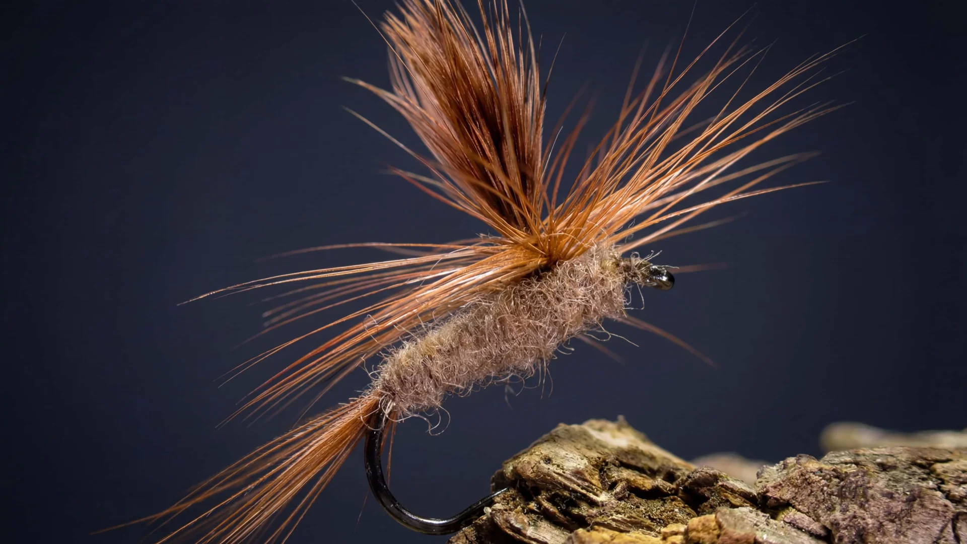 March Brown Parachute fly pattern - imitates March Brown Mayflies tied for Trout