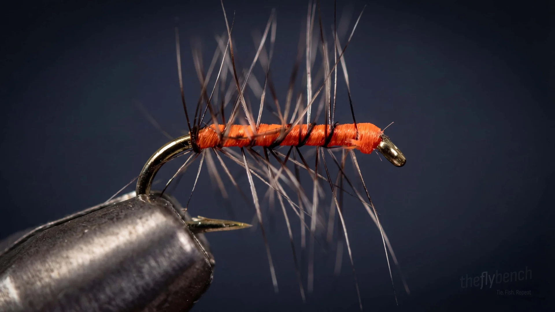 Orange Asher fly pattern - imitates Mayflies tied for Trout