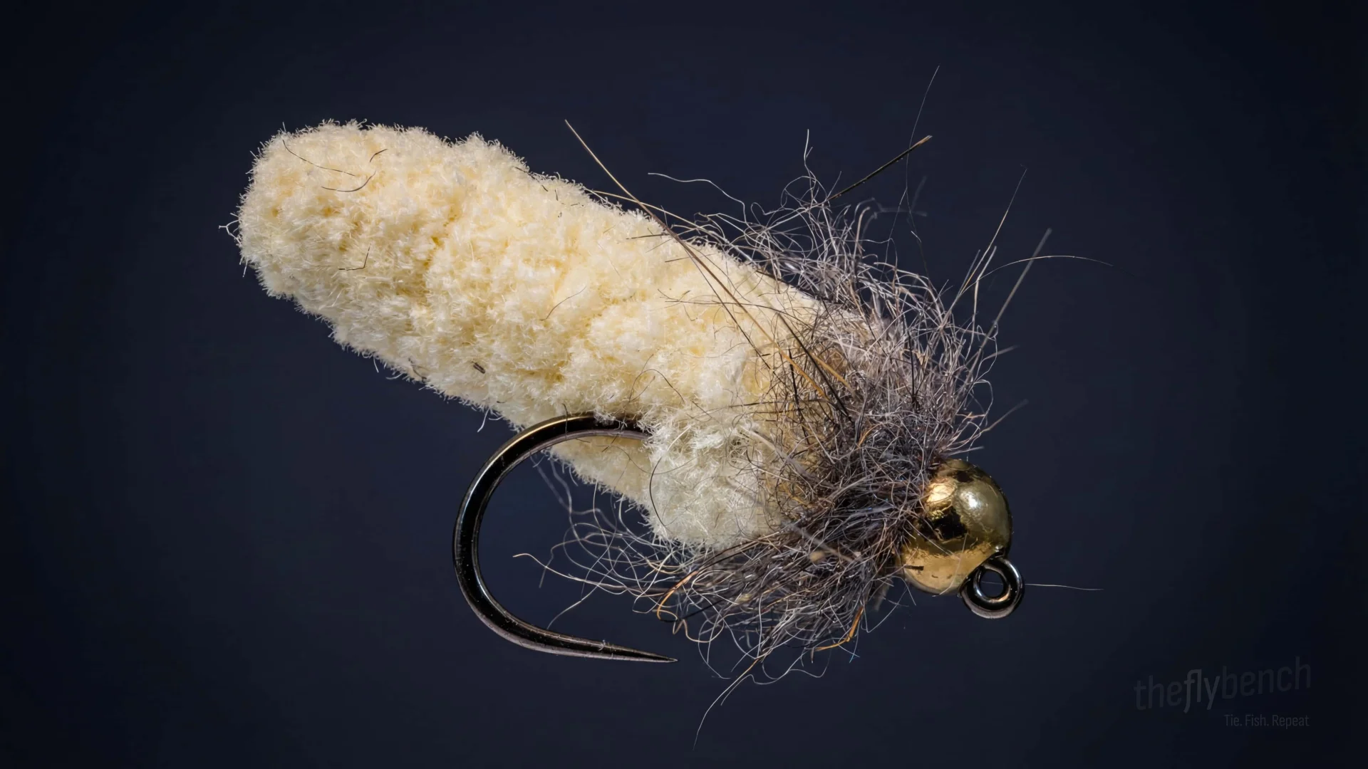 Mop Fly fly pattern - imitates Caddis Larvae, Grubs tied for Trout
