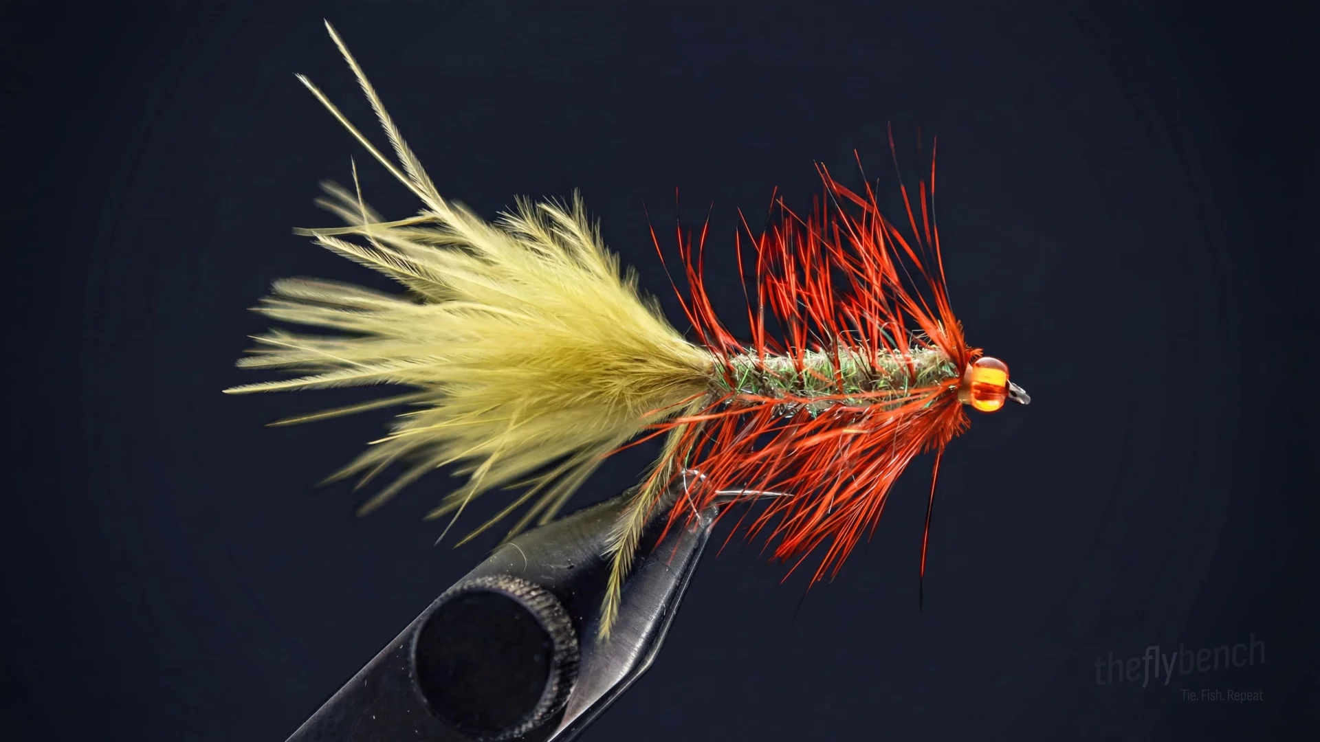 Pumpkin Head fly pattern - imitates Chironomids tied for Trout