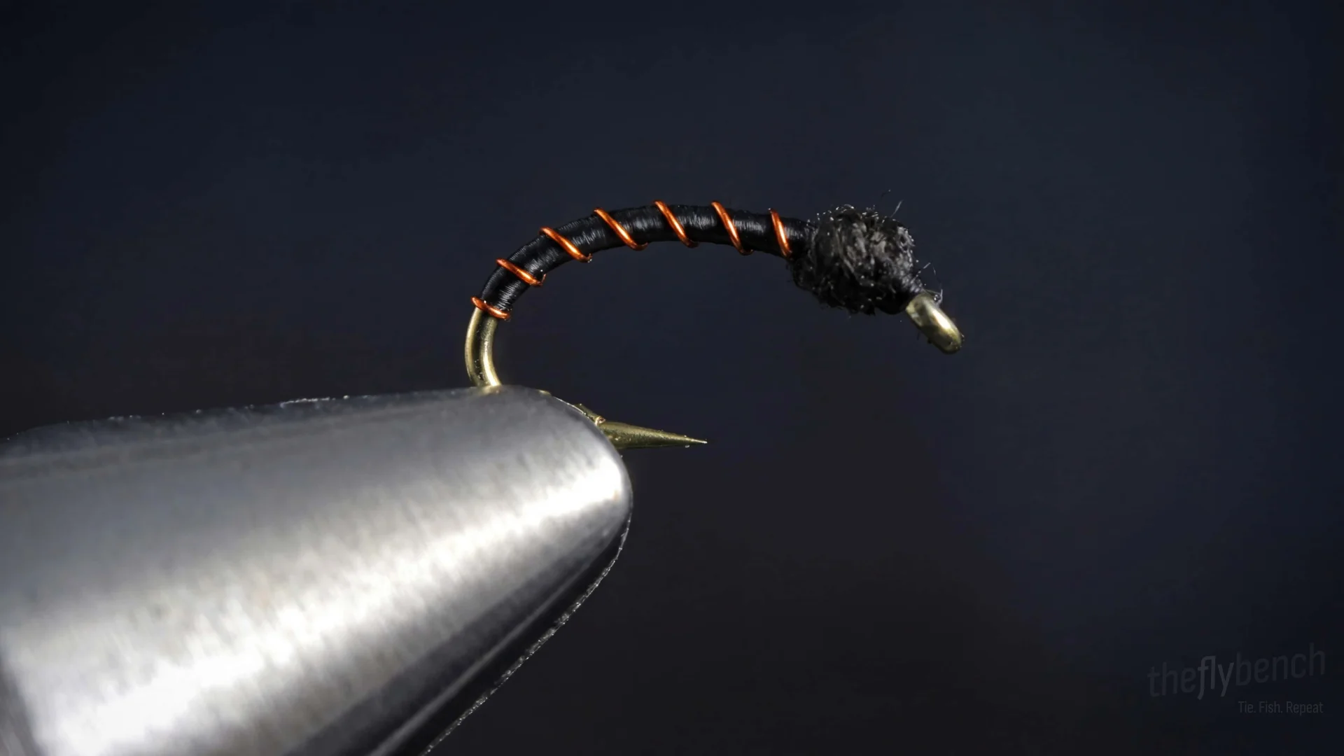 Black Beauty fly pattern - imitates Midges tied for Trout