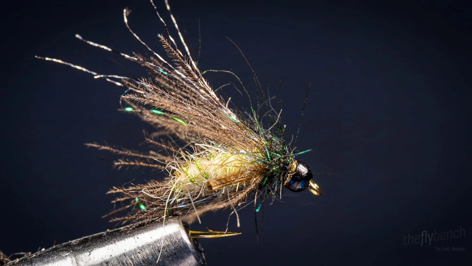 Caddistrophic Pupa fly pattern - imitates Caddis Pupae tied for Trout