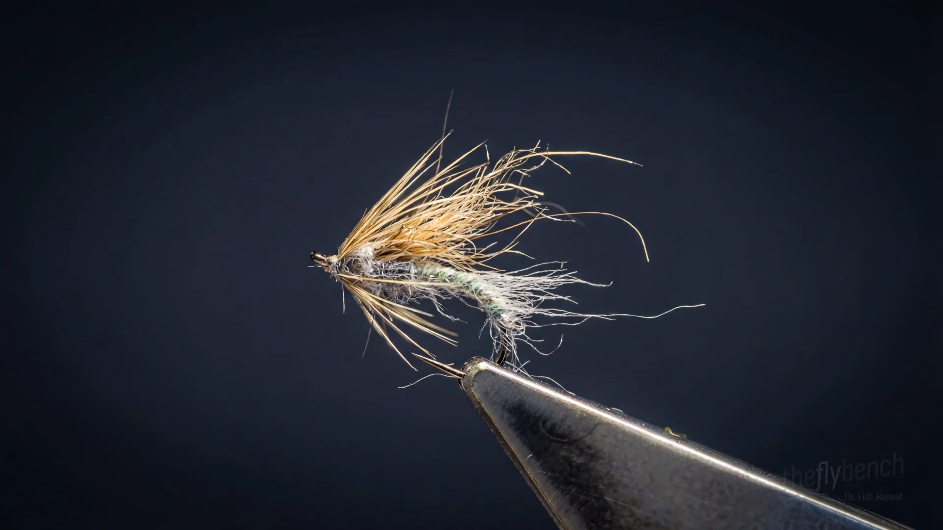 Smoky Emerger fly pattern - imitates Midges tied for Trout