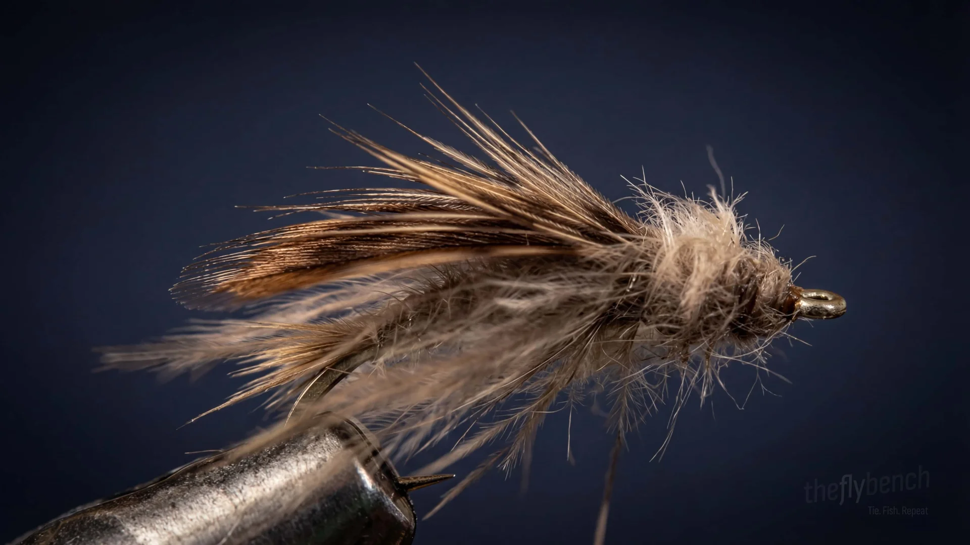 Tabou Caddis Emerger fly pattern - imitates Caddis tied for Trout