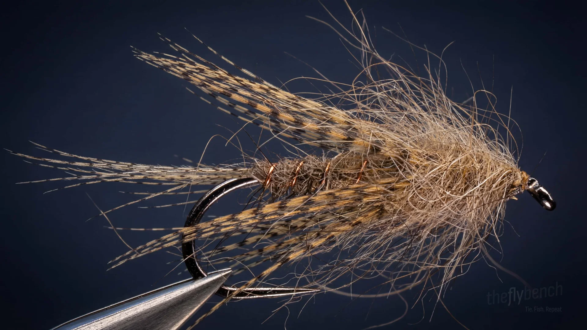 Bird's Nest fly pattern - imitates Caddis Larvae tied for Trout