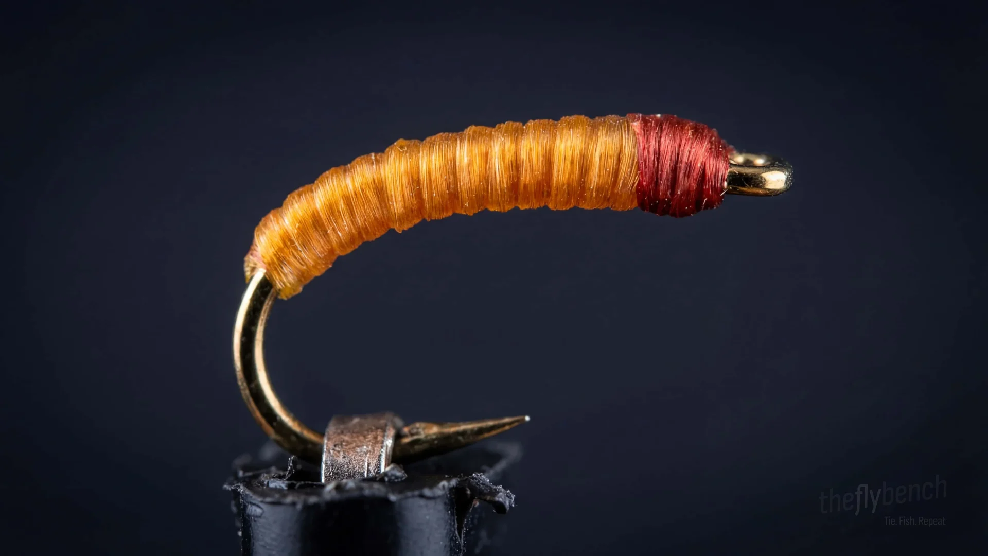 Chimarra Caddis Larva fly pattern - imitates Caddis Larvae tied for Trout