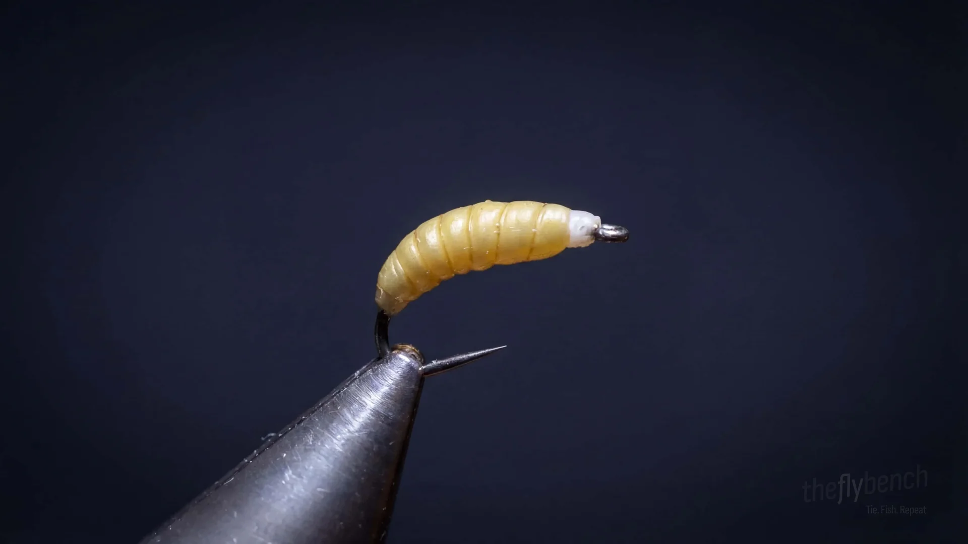 Gummi Grub fly pattern - imitates Midge Larvae tied for Trout, Grayling