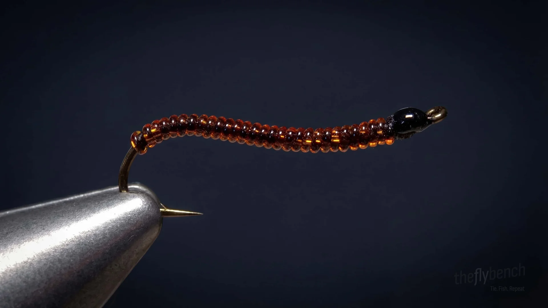 Ken's Crystal Worm fly pattern - imitates Worms tied for Trout