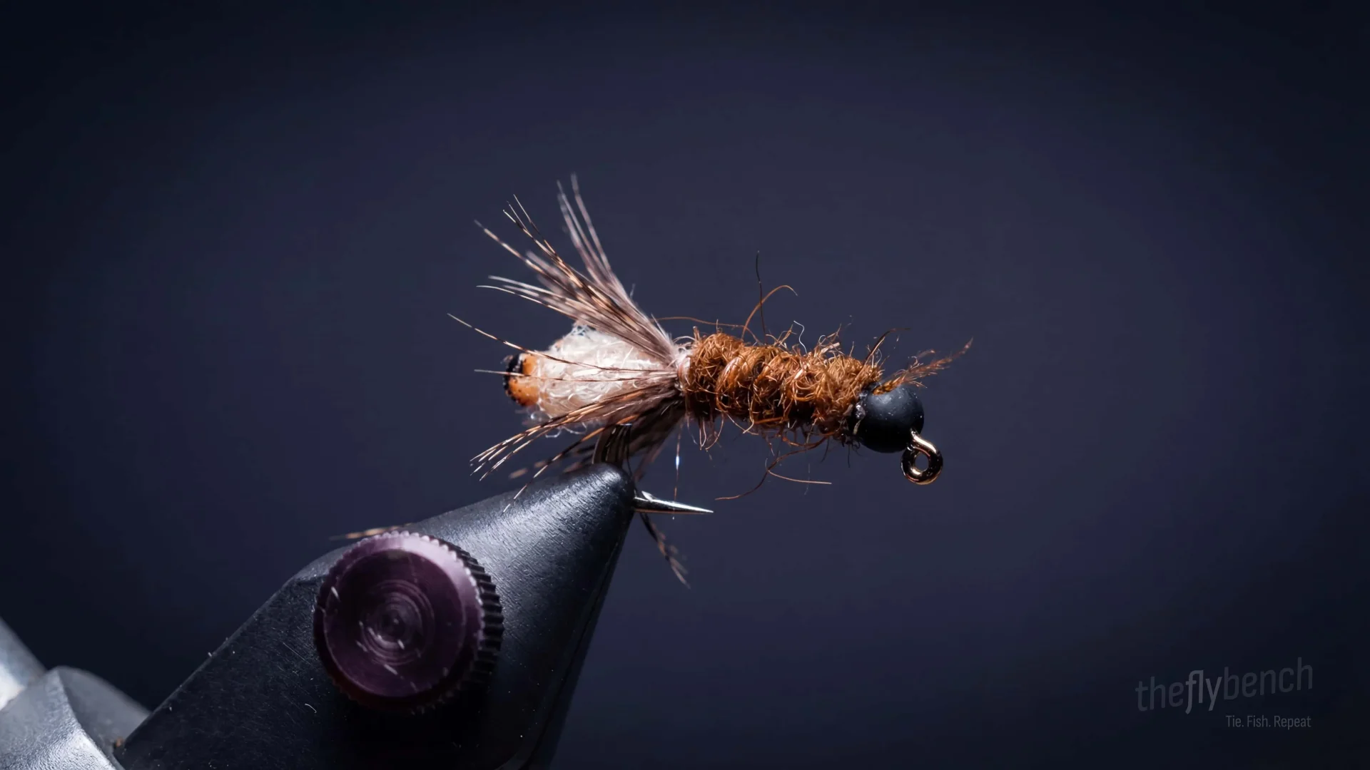 Peeping Caddis Nymph fly pattern - imitates Caddis Larvae tied for Trout, Grayling