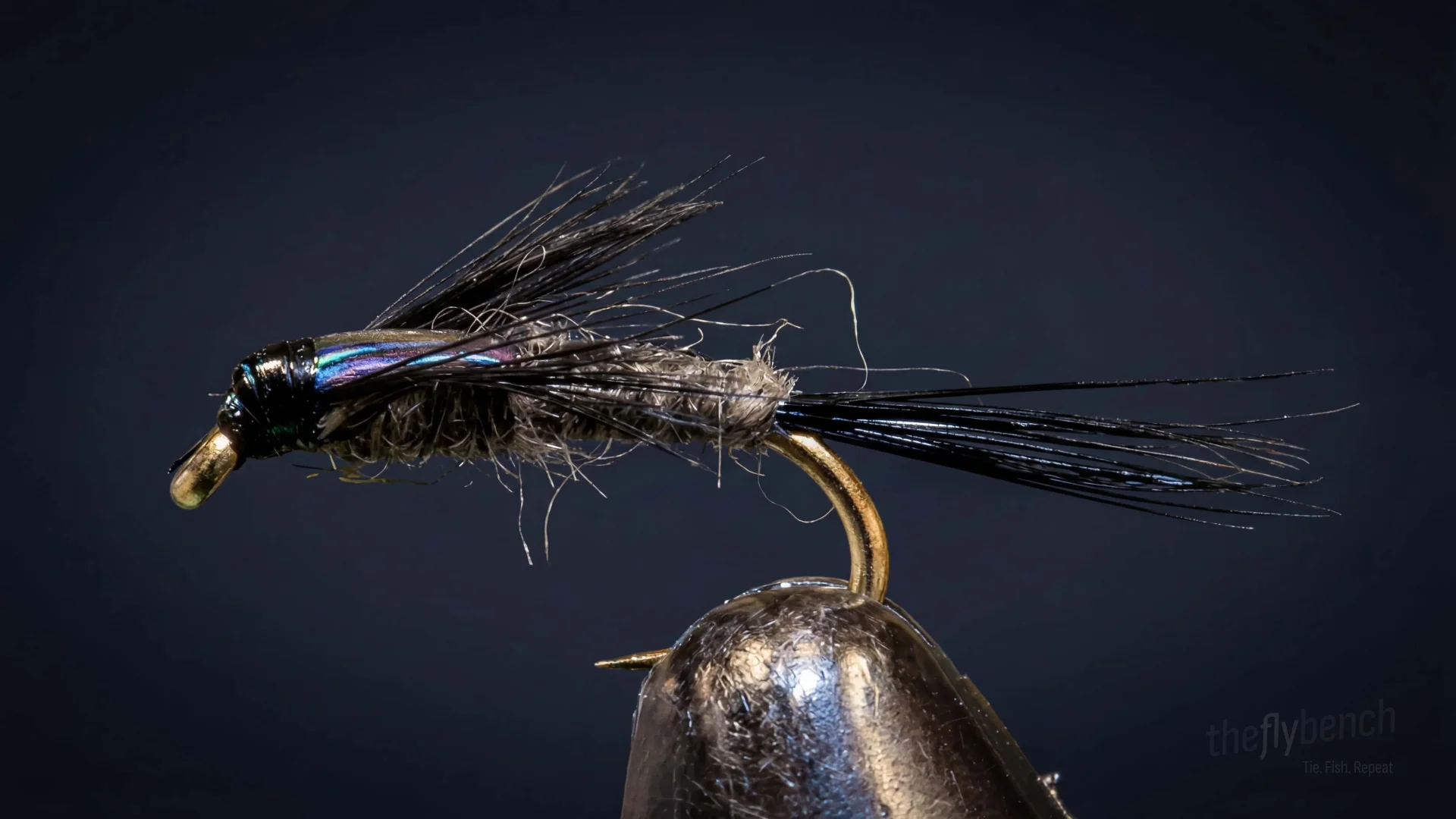 Purple Back Baetis fly pattern - imitates Baetis tied for Trout