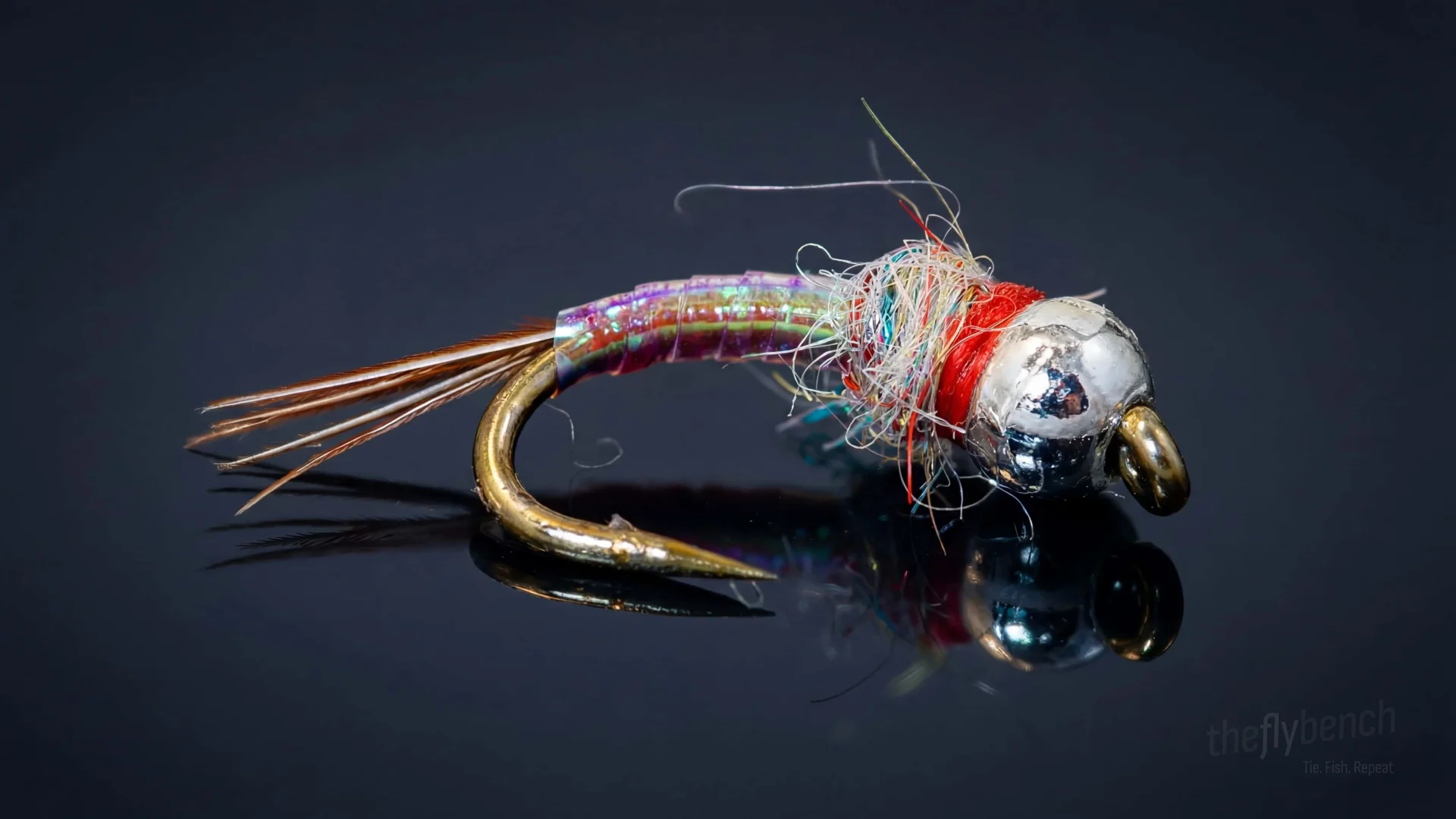 Rainbow Warrior fly pattern - imitates Midges, Mayflies tied for Trout