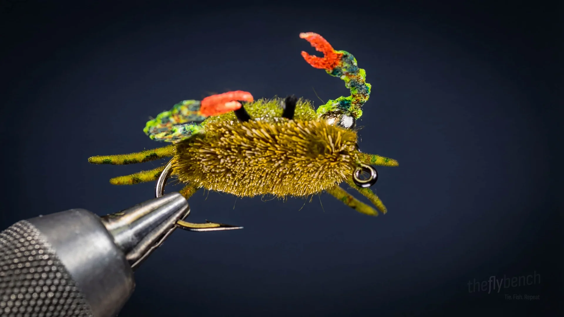 Danger Muffin Crab fly pattern - imitates Crabs tied for Bonefish, Permit, Redfish