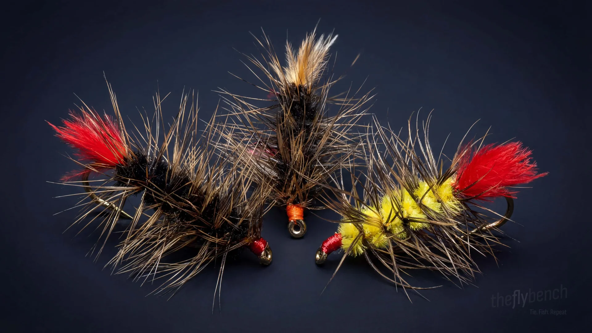 Woolly Worm fly pattern - imitates Aquatic Insects, Terrestrial Insects tied for Trout, Bass